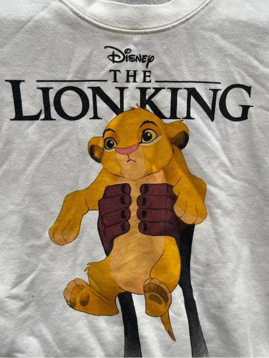 Vintage Disney Cream The Lion King Crewneck Sweatshirt with Simba Graphic - Picture 3 of 6